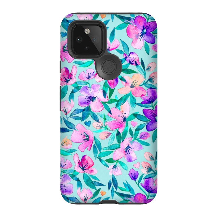 Pixel 5 StrongFit Happy Spring Floral in Watercolor by Micklyn Le Feuvre