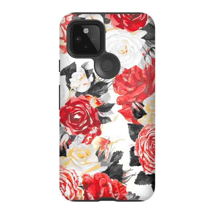 Pixel 5 StrongFit Red and white rose bouquet by Oana 