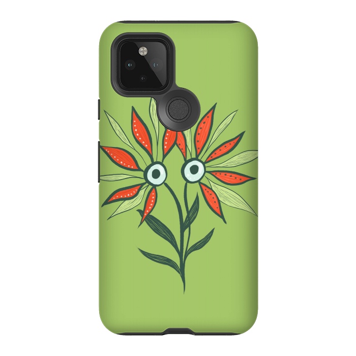 Pixel 5 StrongFit Cute Eyes Character Flower Monster by Boriana Giormova
