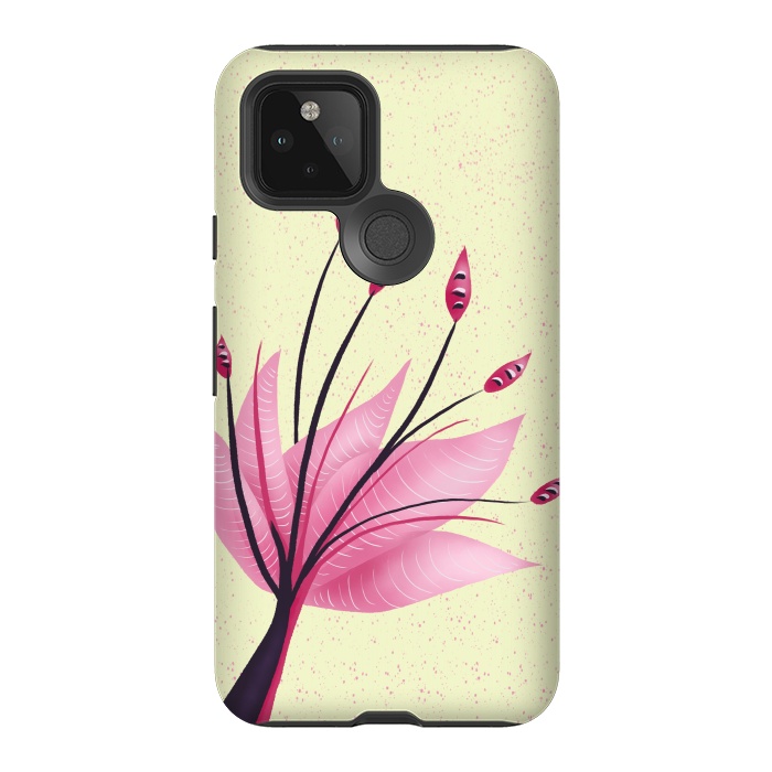 Pixel 5 StrongFit Pink Abstract Water Lily Flower by Boriana Giormova