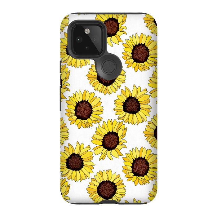 Pixel 5 StrongFit Sunflowers Are The new Roses! - White  by Tigatiga