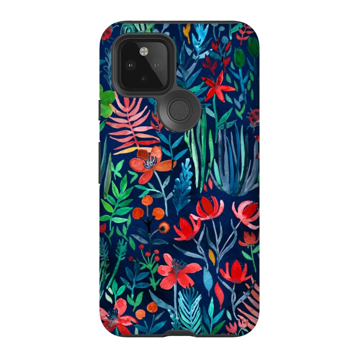 Pixel 5 StrongFit Tropical Ink Watercolor Garden by Micklyn Le Feuvre