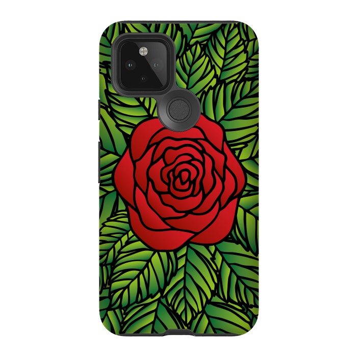 Pixel 5 StrongFit Red Rose by Majoih