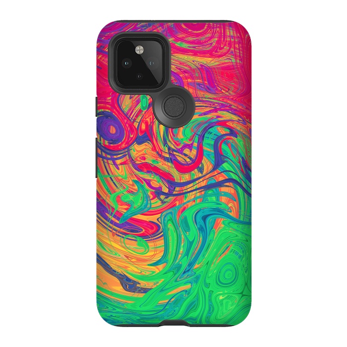 Pixel 5 StrongFit Abstract Multicolored Waves by Art Design Works