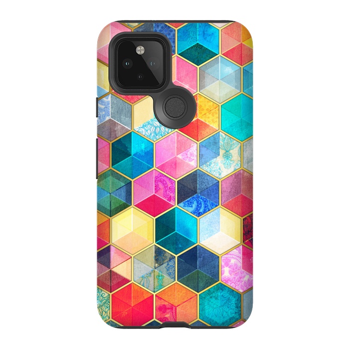 Pixel 5 StrongFit Crystal Bohemian Honeycomb Cubes by Micklyn Le Feuvre