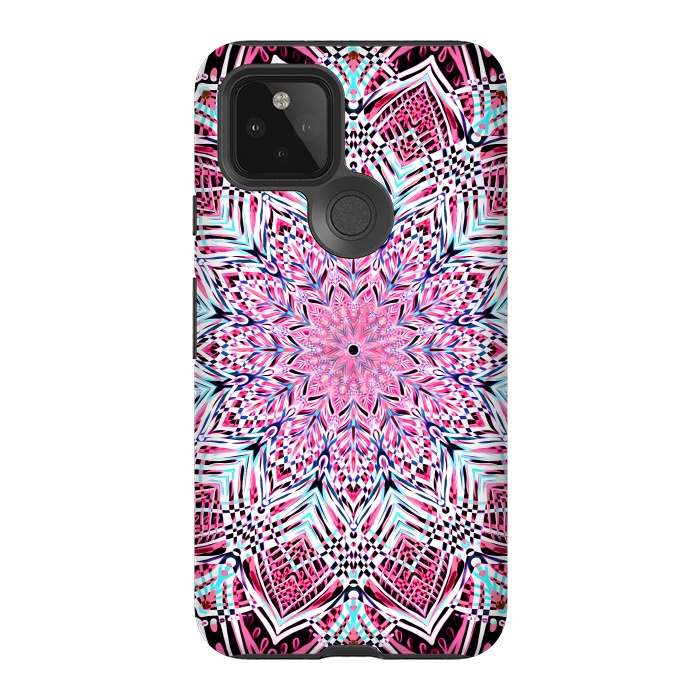 Pixel 5 StrongFit Berry Pink Detailed Mandala by Micklyn Le Feuvre
