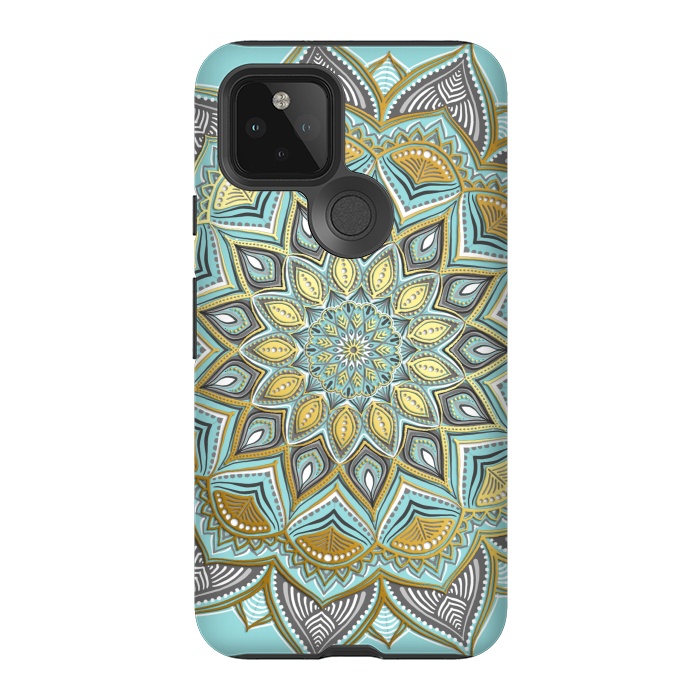 Pixel 5 StrongFit Sunny Skies Gilded Lace Medallion by Micklyn Le Feuvre