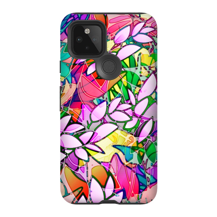 Pixel 5 StrongFit Grunge Art Floral Abstract G130  by Medusa GraphicArt