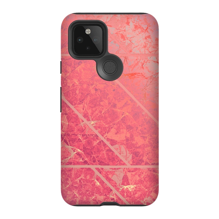 Pixel 5 StrongFit Pink Marble Texture G281 by Medusa GraphicArt