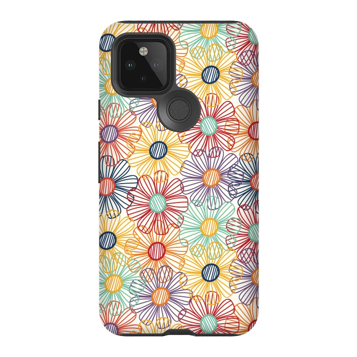 Pixel 5 StrongFit RAINBOW FLORAL by TracyLucy Designs
