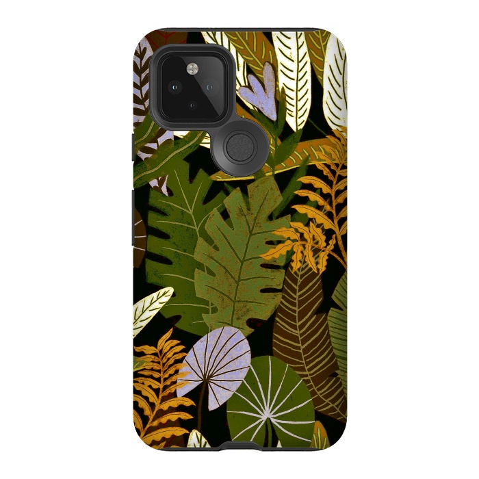 Pixel 5 StrongFit Green Aloha Tropical Jungle by  Utart