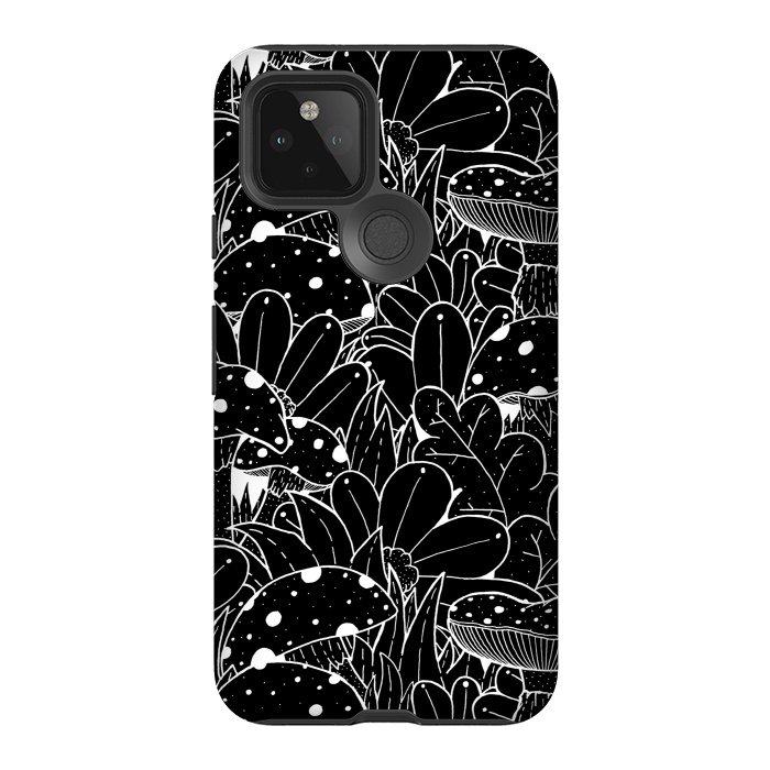 Pixel 5 StrongFit Black and white autumn pattern by Steve Wade (Swade)