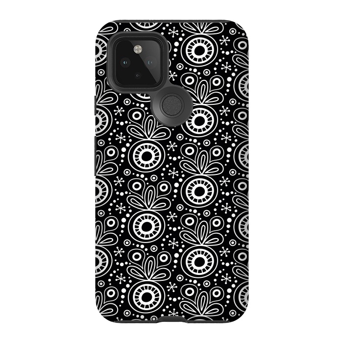 Pixel 5 StrongFit Abstract Doodle Pattern Black by Majoih