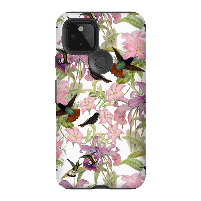 Pixel 5 StrongFit Hummingbirds and Tropical Flowers by  Utart