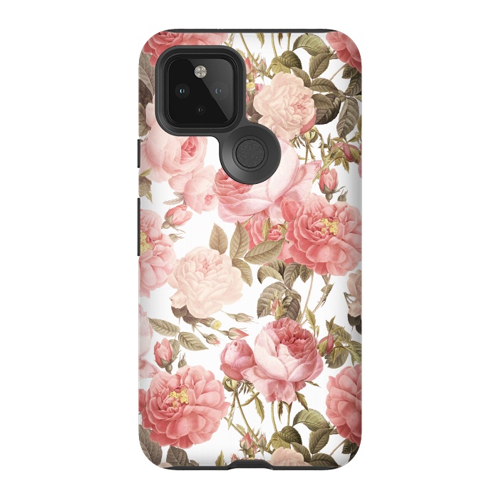 Pixel 5 StrongFit Peach Victorian Roses by  Utart