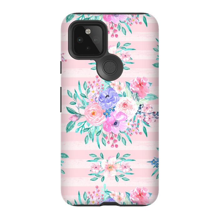 Pixel 5 StrongFit Beautiful watercolor garden floral paint by InovArts