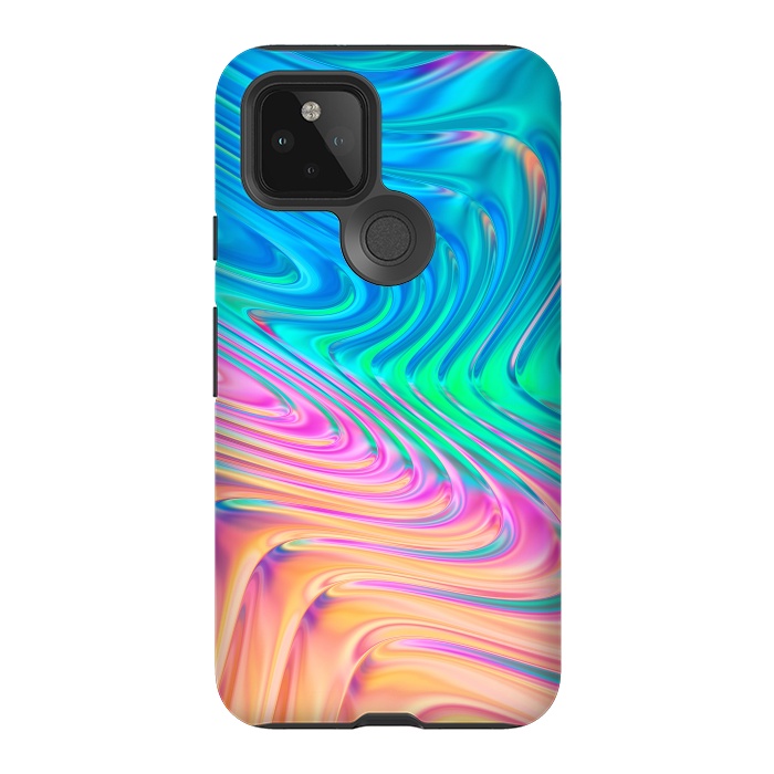 Pixel 5 StrongFit Abstract Vivid Waves by Art Design Works
