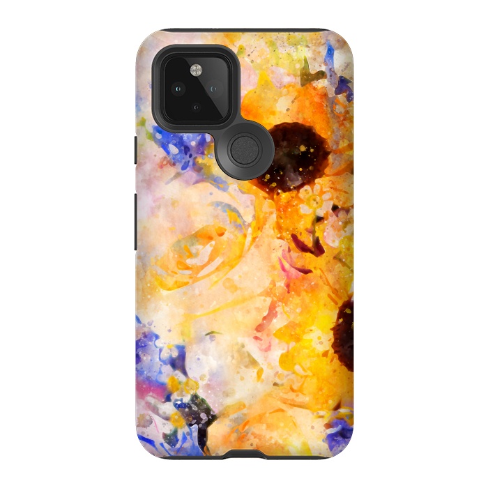 Pixel 5 StrongFit Yellow Vintage Rose by Creativeaxle