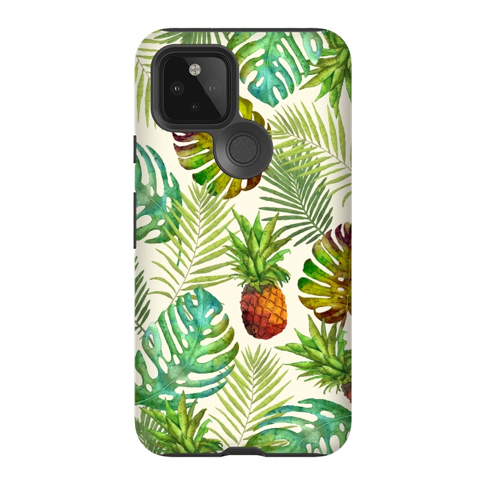 Pixel 5 StrongFit Pineapple and Monstera by Creativeaxle