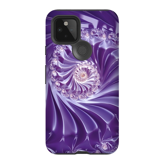 Pixel 5 StrongFit Purple Fractal Fantasies by Andrea Haase