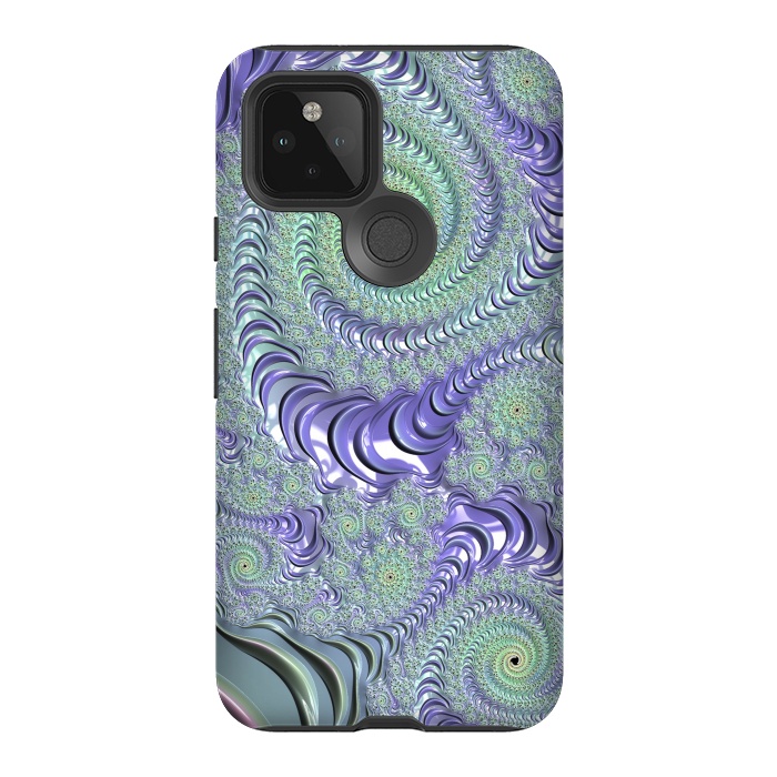 Pixel 5 StrongFit Teal And Purple Fractal Design by Andrea Haase