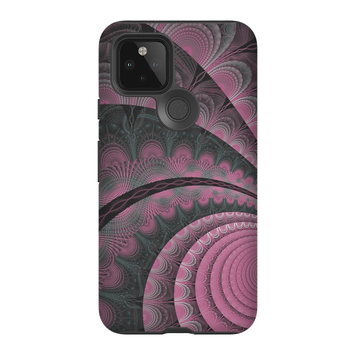 Pixel 5 StrongFit Pink Fractal Design by Andrea Haase
