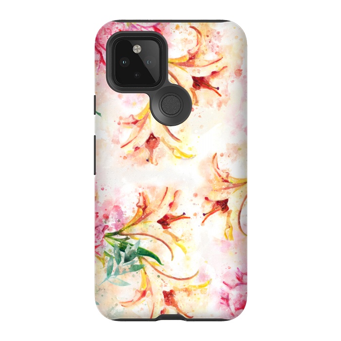 Pixel 5 StrongFit Peony Floral by Creativeaxle