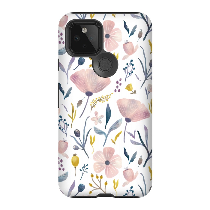Pixel 5 StrongFit Delicate Pastel Floral by Noonday Design