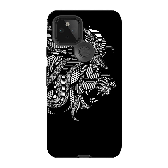 Pixel 5 StrongFit Lion Zentangle by Afif Quilimo
