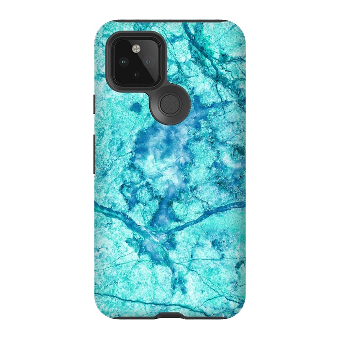 Pixel 5 StrongFit Turquoise Marble by Art Design Works
