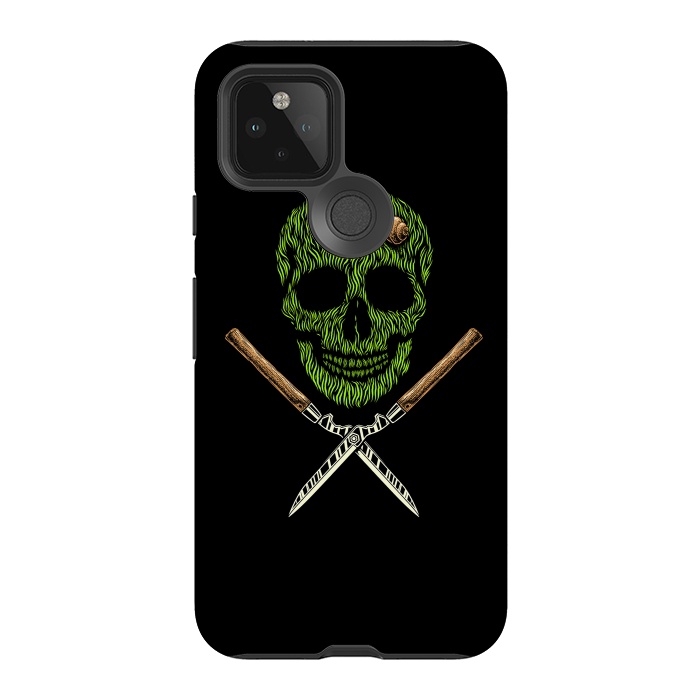 Pixel 5 StrongFit Skull Grass by Afif Quilimo