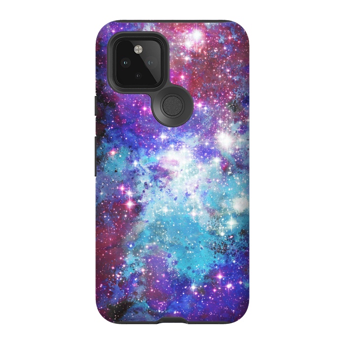Pixel 5 StrongFit Blue purple galaxy space night stars by Oana 