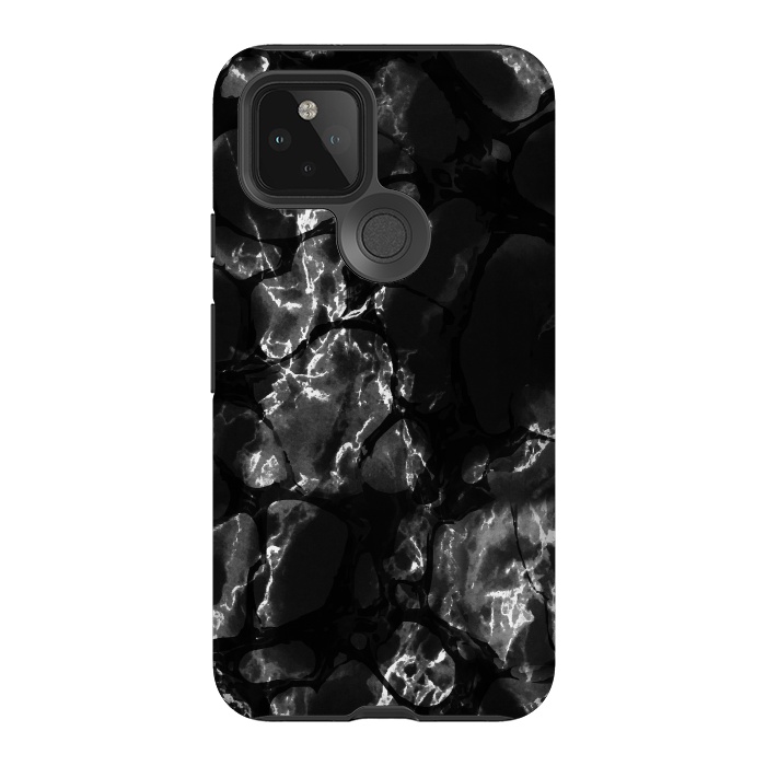 Pixel 5 StrongFit Black marble surface by Oana 