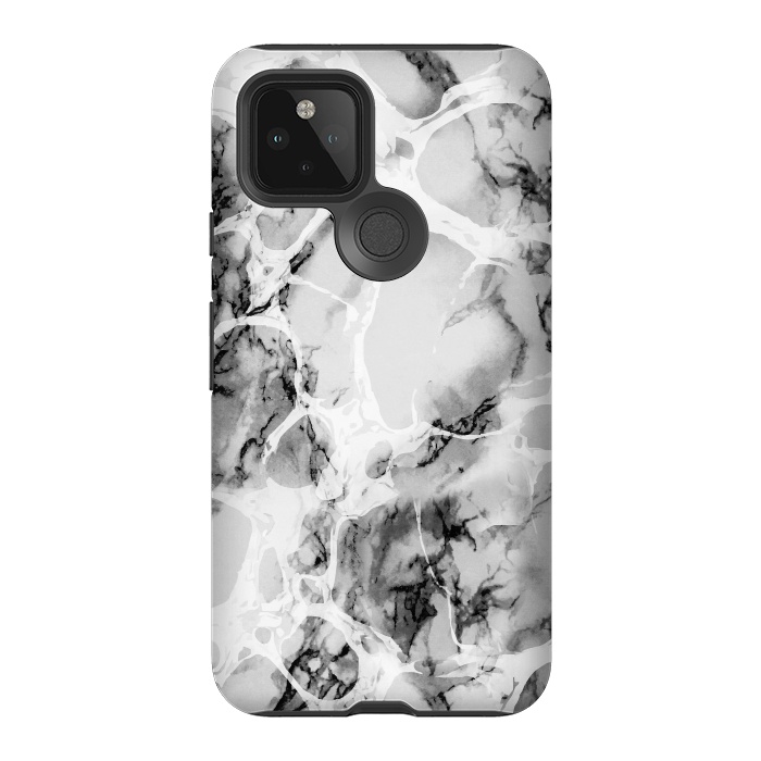 Pixel 5 StrongFit White gray marble artistic texture by Oana 