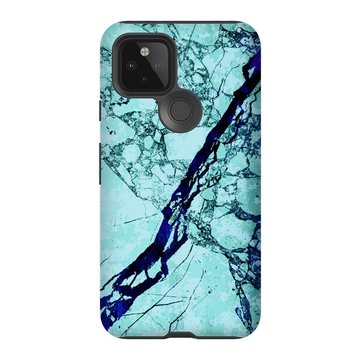 Pixel 5 StrongFit Turquoise blue marble by Oana 