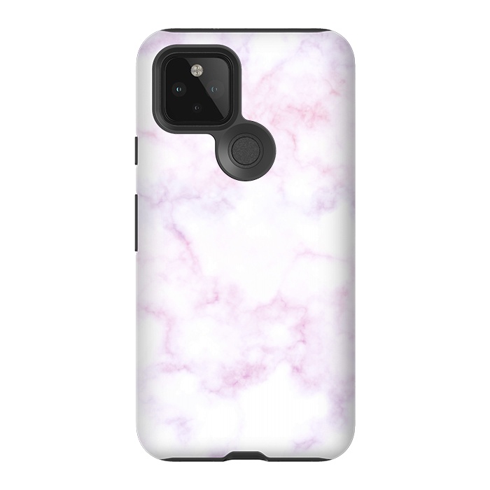 Pixel 5 StrongFit Soft white pink marble by Oana 