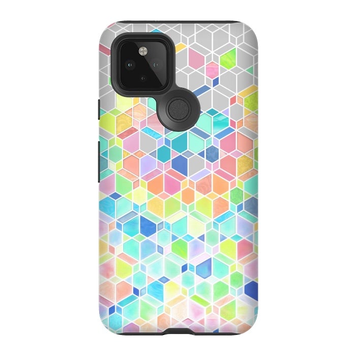 Pixel 5 StrongFit Rainbow Cubes and Diamonds by Micklyn Le Feuvre