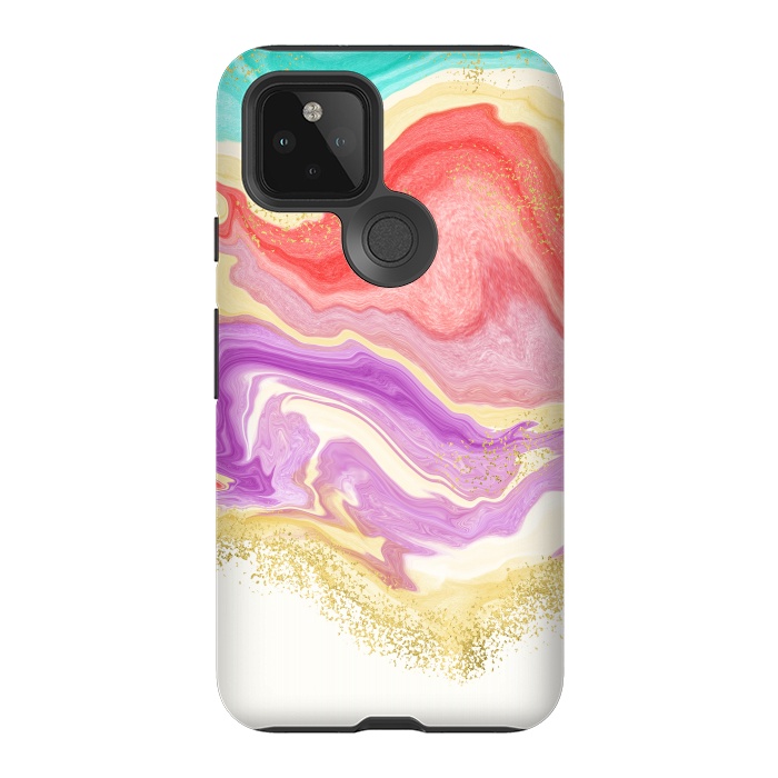 Pixel 5 StrongFit Colorful Marble by Noonday Design