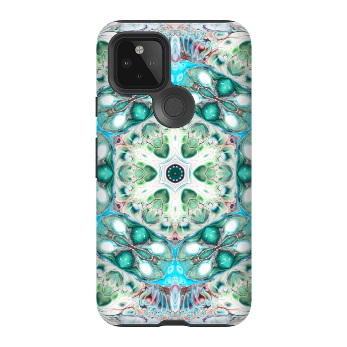 Pixel 5 StrongFit Coral Mandala by Creativeaxle
