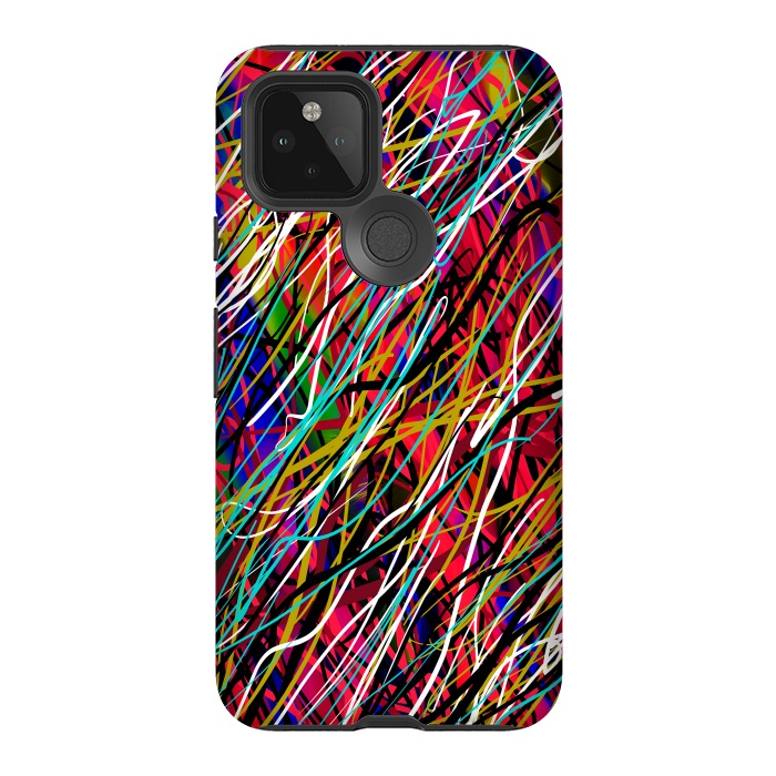 Pixel 5 StrongFit abstract lines art multicolour pop art  by Josie