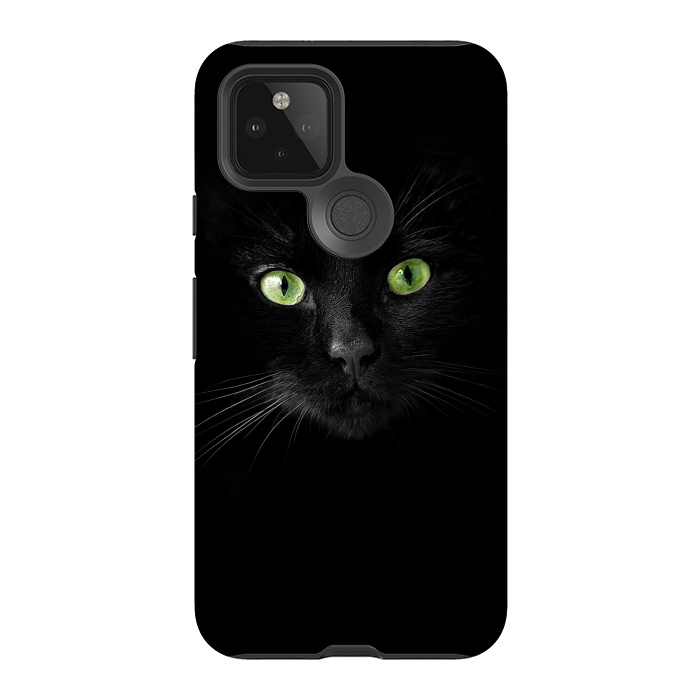 Pixel 5 StrongFit Cat, green eyes by Bledi