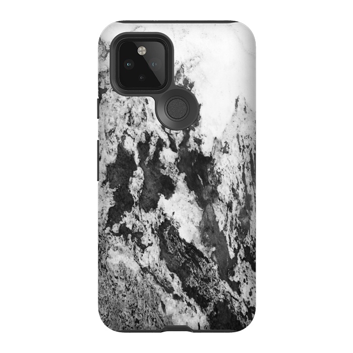 Pixel 5 StrongFit Black and White Marble Mountain I by amini54