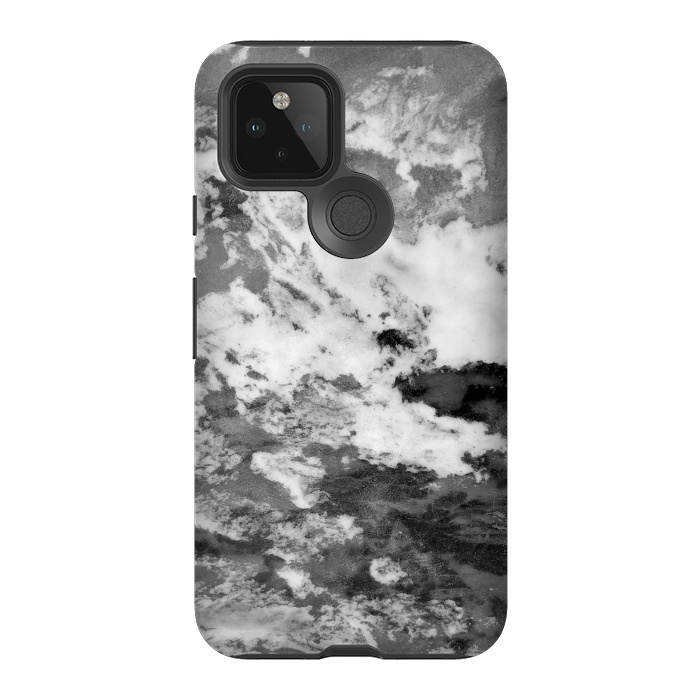 Pixel 5 StrongFit Black and White Marble Mountain III by amini54
