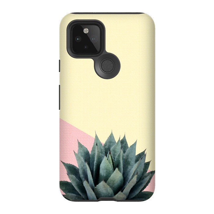Pixel 5 StrongFit  Agave Plant on Lemon and Pink Wall by amini54