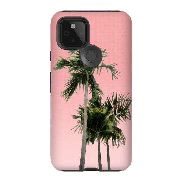 Pixel 5 StrongFit Palm Trees on Pink by amini54