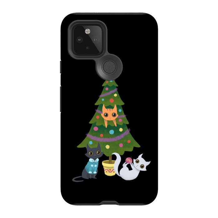 Pixel 5 StrongFit Meowy christmas by Laura Nagel