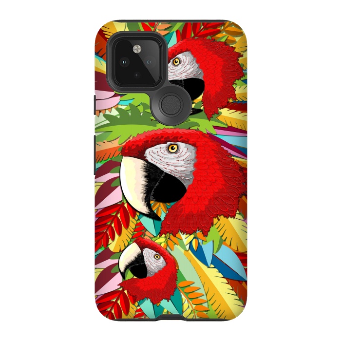 Pixel 5 StrongFit Macaw Parrot Paper Craft Digital Art by BluedarkArt