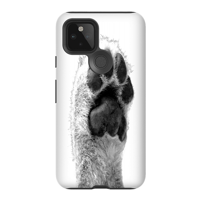 Pixel 5 StrongFit Black and White Dog Paw by Alemi