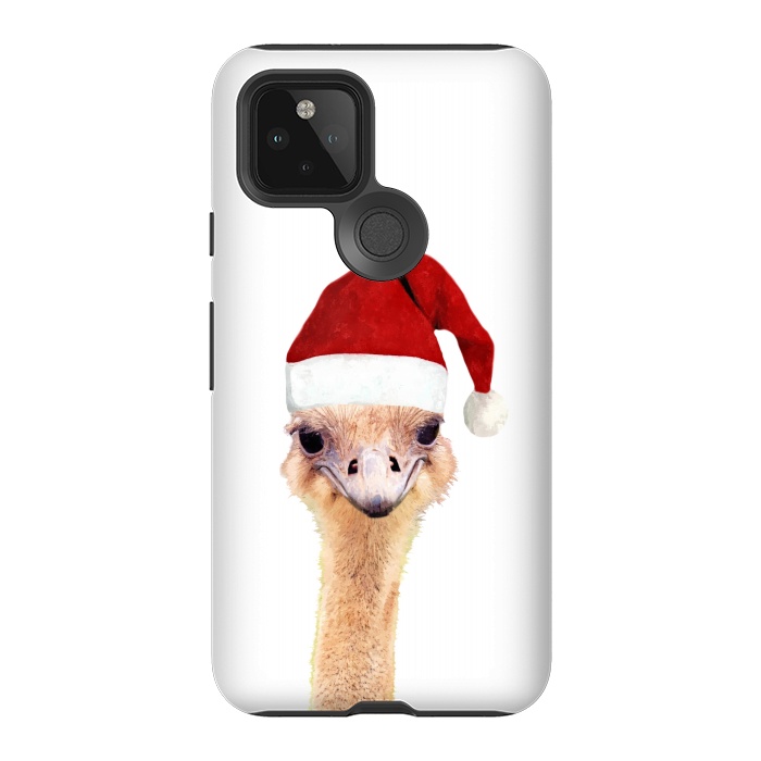 Pixel 5 StrongFit Ostrich Christmas by Alemi