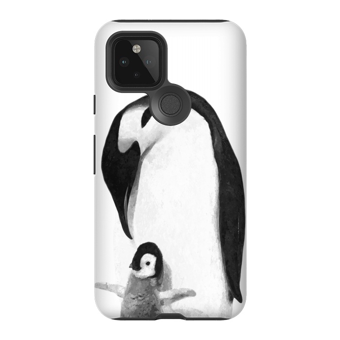 Pixel 5 StrongFit Black and White Penguins by Alemi